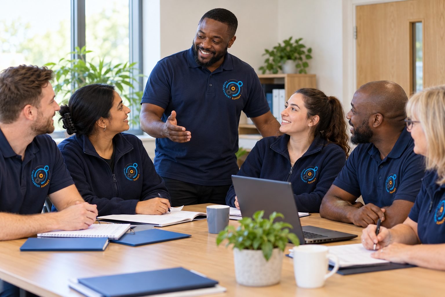 Involvement Support staff at an induction and team meeting